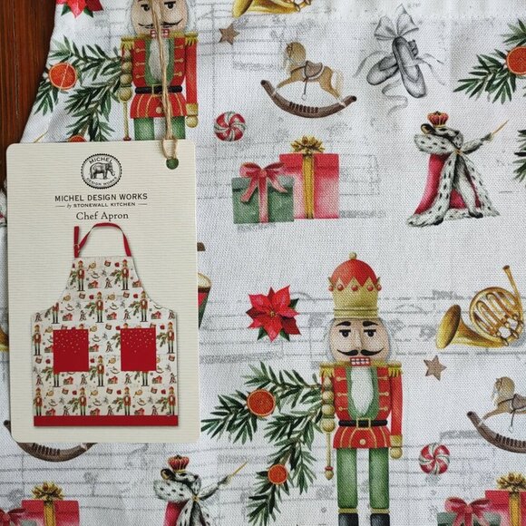 Nutcracker Ballet Holiday Apron Large Pockets Adjustable  Adult OS - Picture 8 of 9